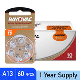 A13 zinc-air batteries for wearable audio amplifiers (box of 60)