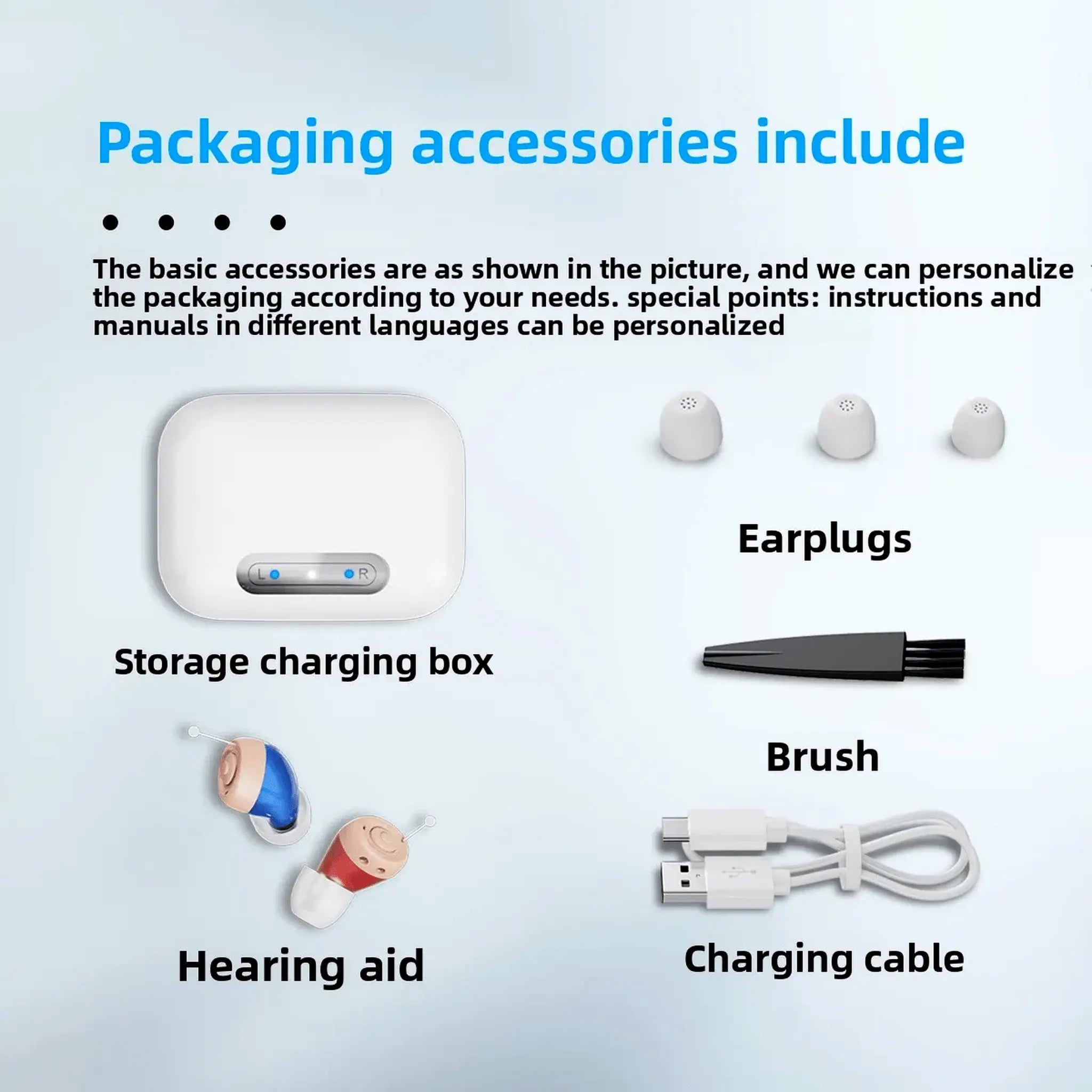 SH NanoClarity — mini invisible rechargeable wearable audio amplifier, 16-channel digital noise reduction (pair)